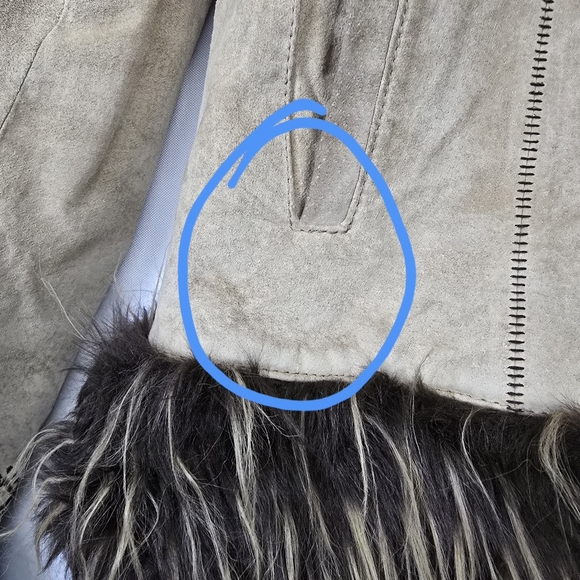 Weatherproof Garment Co. Vtg  Suede Leather Tan Embroidered Penny Lane Coat M - Picture 14 of 17